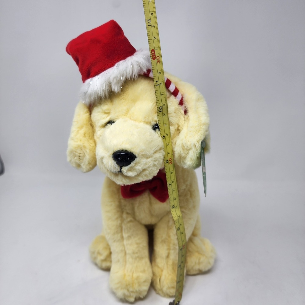 FAO Schwarz Labrador with Santa Hat 12" Stuffed Animal | New | Plush Stuffed Pet - Picture 7 of 9